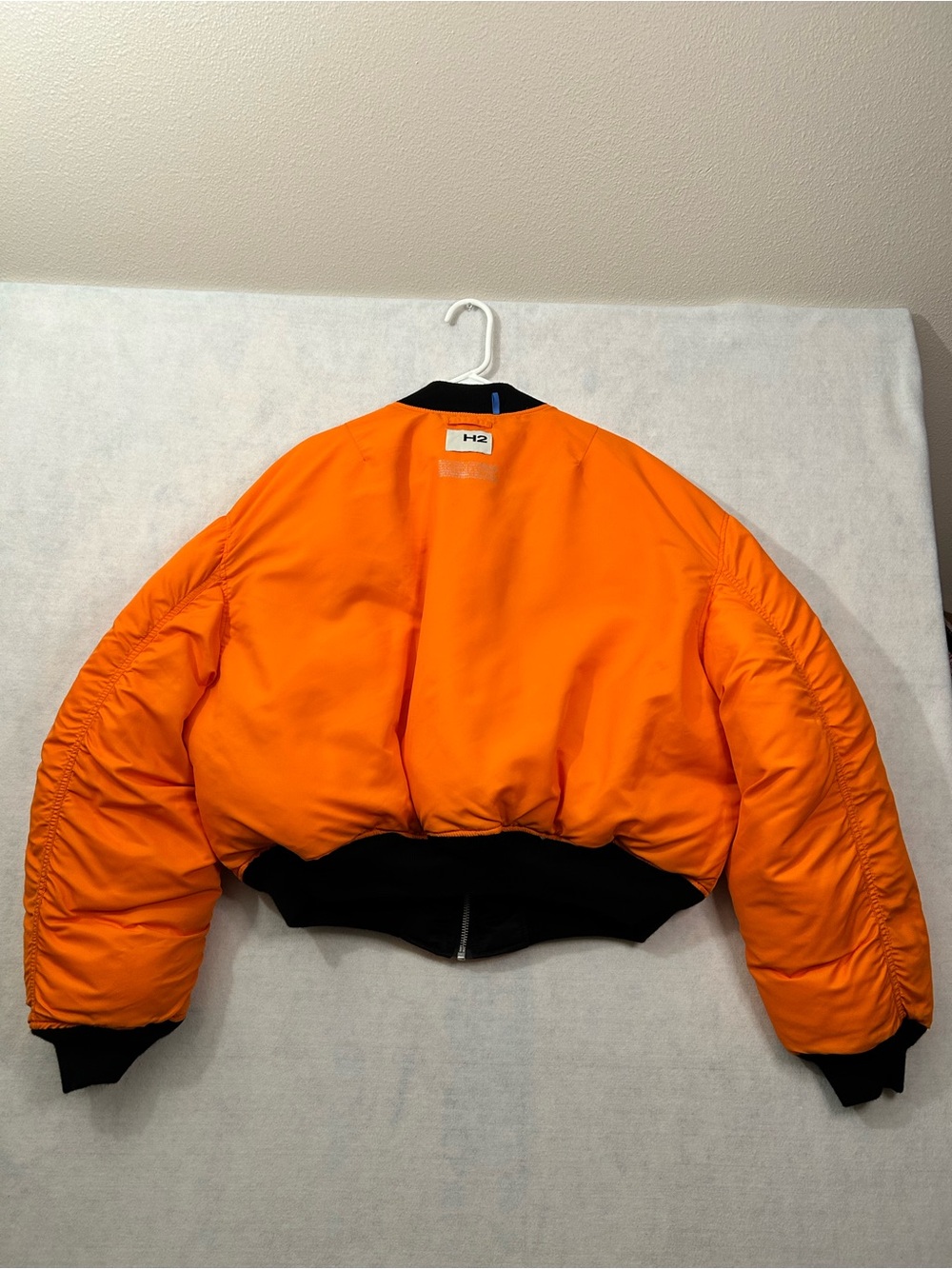 H&M Heron Preston H2 Black Orange Reversible Bomber Jacket Unisex Size Large NWT - Picture 9 of 16